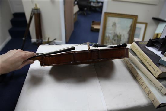 A violin, probably by F.W. Chanot, London 1900, after G. Guarneri